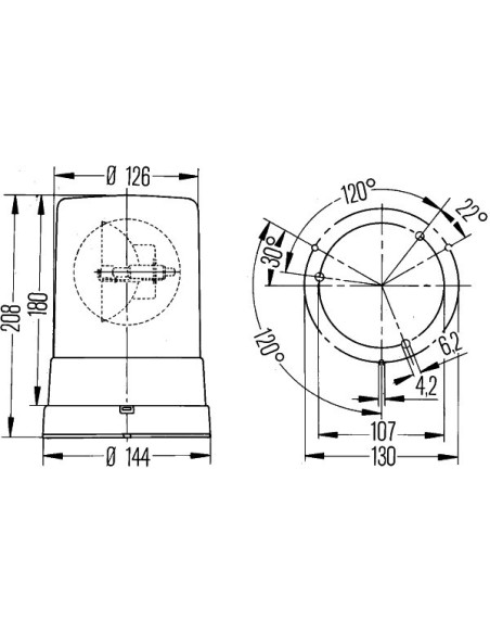 Red lens for HELLA KL600, KL710 beacons