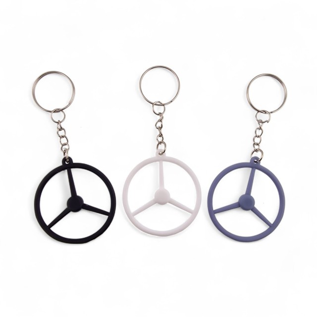 Black plastic 3-spoke steering wheel...