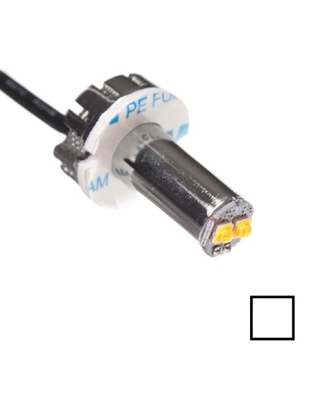 Biały stroboskop do montażu w otwór fi 12 mm