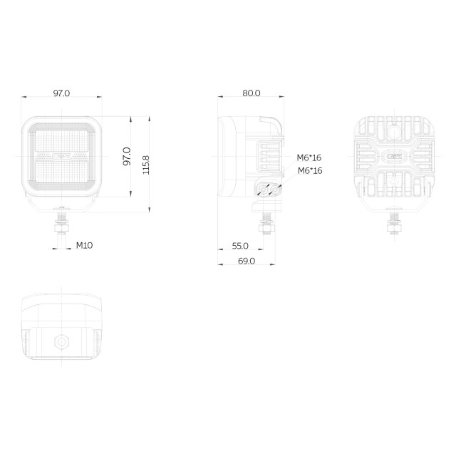 SQR 3" work lamp with position and...
