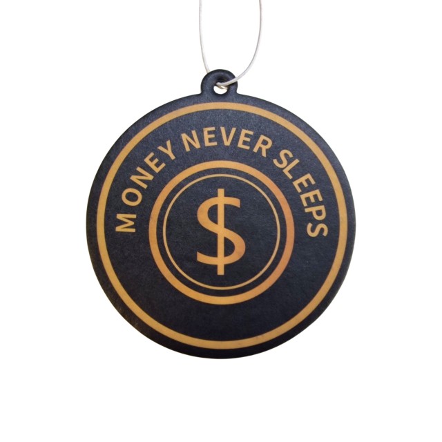 Paper airfreshner Money Never Sleeps