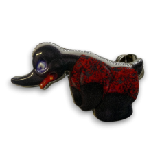 Angry Duck Red Plush Metal Pin