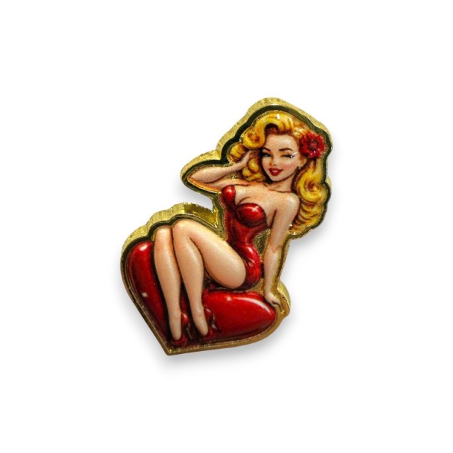 Przypinka metalowa pin up girl