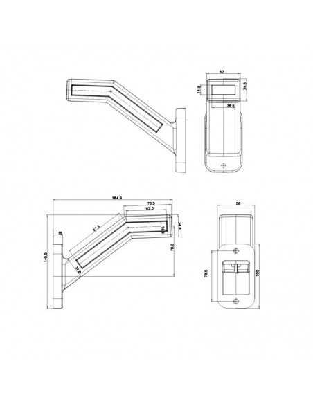 Led marker light 12/24V WAŚ W168.6DD RIGHT with dynamic indicator